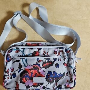 Vera Bradley Red and Blue Crossbody Bag Floral Design, Used Only 3 Times